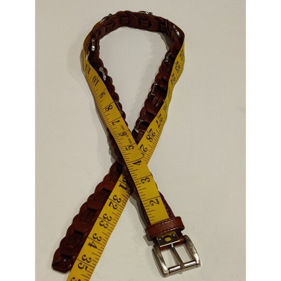 Aimee Lynn Belt Braided Leather Silver Horseshoe Accents Size 1x36 inches 2 tip - Picture 9 of 9